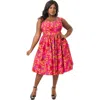Unique Vintage Plus Size 1950s Sweetheart Sleeveless Swing Dress In Orange