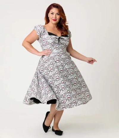 Unique Vintage Plus Size 1950s Sweetheart Swing Dress In Green