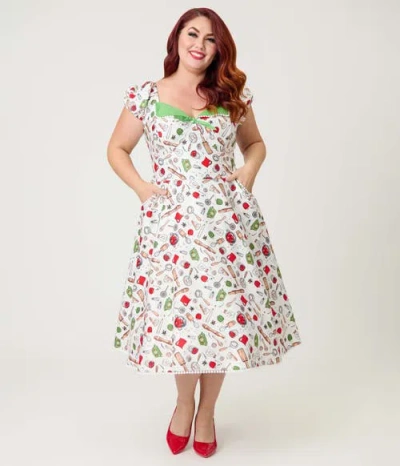 Unique Vintage Plus Size 1950s Sweetheart Swing Dress In Multi