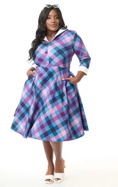 Unique Vintage Plus Size 1950s Three-quarter Length Sleeve Shirt Dress