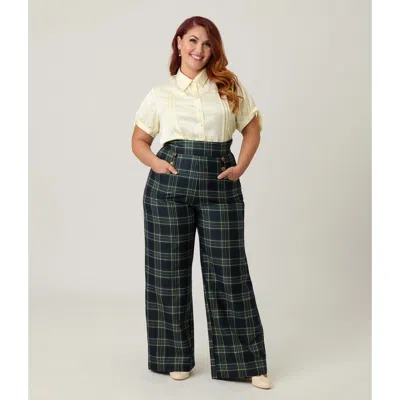 Unique Vintage Plus Size 1950s Tie Cuff Blouse In Yellow