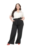 Unique Vintage Plus Size 1950s Wide Leg Trousers In Black