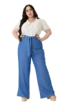 Unique Vintage Plus Size 1950s Wide Leg Trousers In Blue