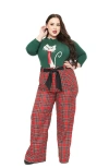 Unique Vintage Plus Size 1950s Wide Leg Trousers In Red Plaid
