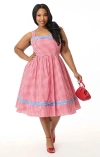 Unique Vintage Plus Size 1960s Movie Date Swing Dress