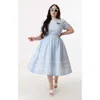 Unique Vintage Plus Size Boatneck Ricrac Swing Dress
