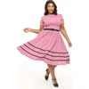 Unique Vintage Plus Size Boatneck Ricrac Swing Dress