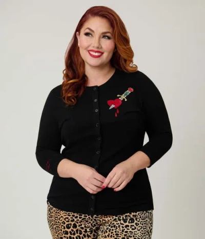 Unique Vintage Plus Size Bookworm Cardigan