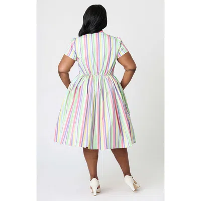 Unique Vintage Plus Size Cora Swing Dress In Multi