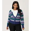 Unique Vintage Plus Size Cropped Knit Cardigan In Multi