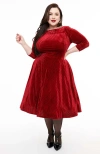 Unique Vintage Plus Size Devon Swing Dress In Burgundy