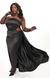 Unique Vintage Plus Size Enchanted Evening Gown In Black