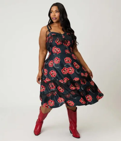 Unique Vintage Plus Size Fringe Swing Dress In Multi