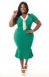 Shop Unique Vintage Plus Size Knit Holloway Peplum Wiggle Dress