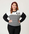 Unique Vintage Plus Size Long Sleeve Sweater In Multi