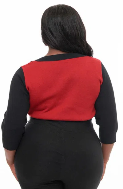 Unique Vintage Plus Size Minou Sweater In Burgundy
