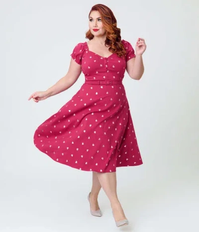 Unique Vintage Plus Size Ohara Swing Dress In Pink