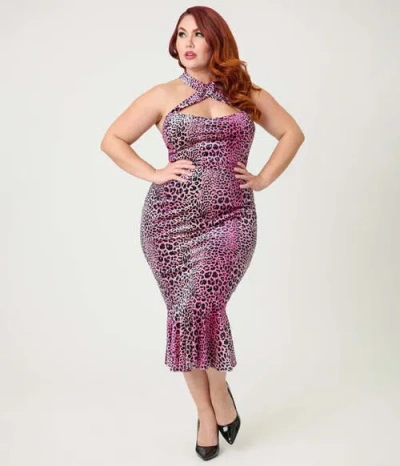 Unique Vintage Plus Size Penelope Wiggle Dress In Pink