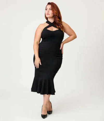 Unique Vintage Plus Size Penelope Wiggle Dress In Black