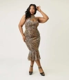 Unique Vintage Plus Size Penelope Wiggle Dress In Brown