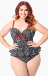 Unique Vintage Plus Size Peplum Solana Tankini Swim Top