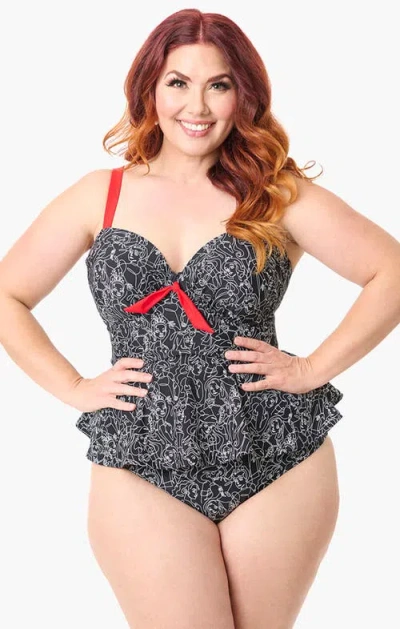 Unique Vintage Plus Size Peplum Solana Tankini Swim Top
