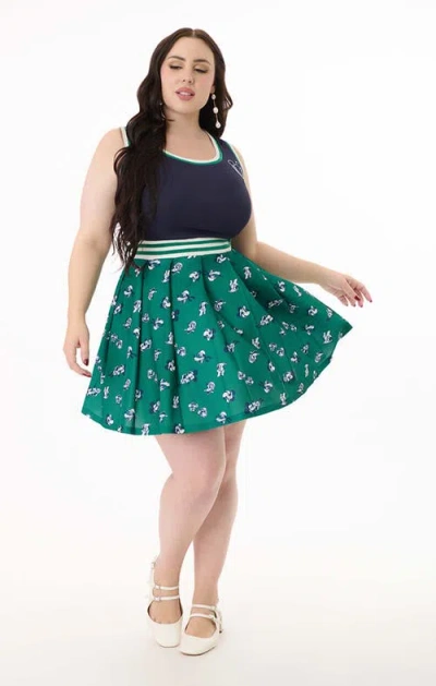 Unique Vintage Plus Size Pleated Tennis Dress In Multi