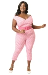 Unique Vintage Plus Size Rachelle Capri Pants In Pink Gingham