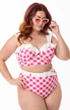 Unique Vintage Plus Size Ruffled Longline Southampton Swim Top