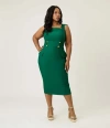 Unique Vintage Plus Size Sensation Wiggle Dress In Green