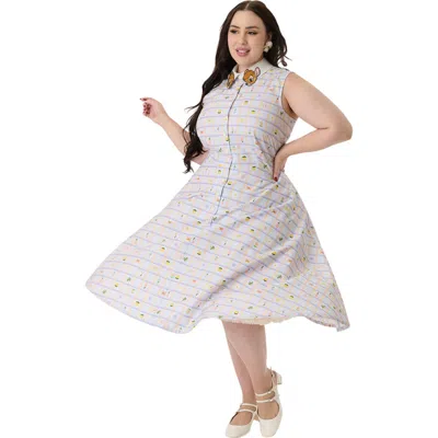Unique Vintage Plus Size Sleeveless Darlene Dress In Lavender