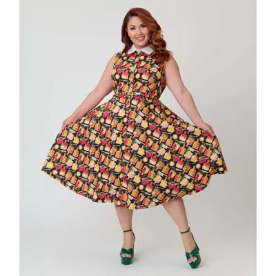 Unique Vintage Plus Size Sleeveless Darlene Dress In Multi