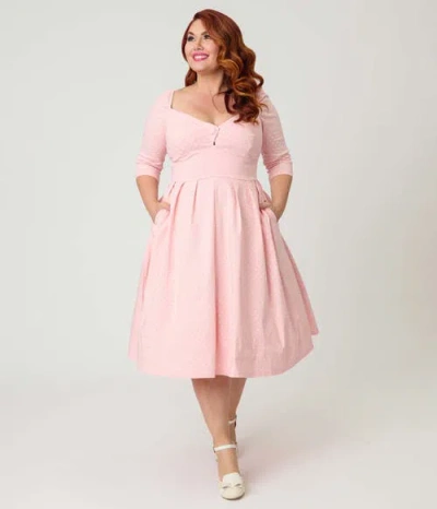 Unique Vintage Plus Size Sweetheart Neckline Lamar Swing Dress In Multi