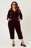 Unique Vintage Plus Size Trixie Jumpsuit In Burgundy