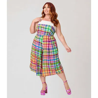 Unique Vintage Plus Size Wide Leg Nancy Romper In Animal Print