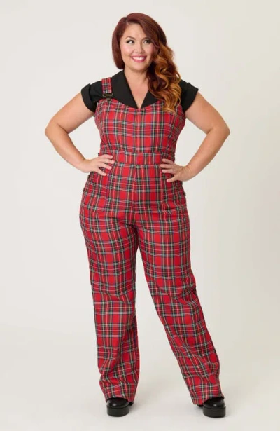 Unique Vintage Plus Size Wide Leg Overalls In White
