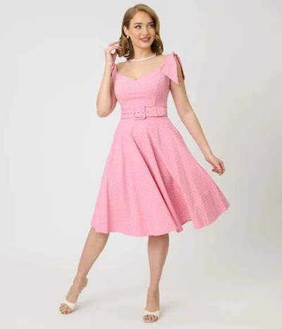 Unique Vintage Prairie Swing Dress In Pink
