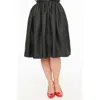 Unique Vintage Printed Woven Gellar Swing Skirt In Black