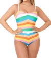 Unique Vintage Rainbow Barbara One Piece Swimsuit In Pride Stripes In Multi