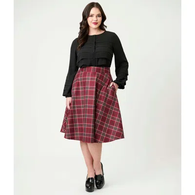 Unique Vintage Retro Style High Waist Vivien Swing Skirt In Gold