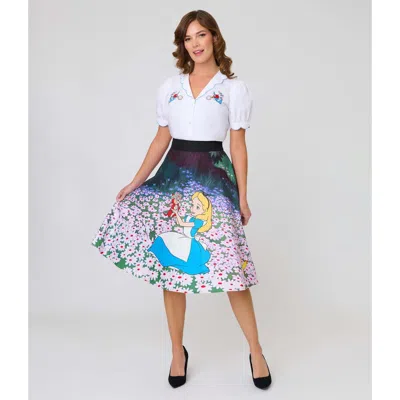 Unique Vintage Retro Style High Waist Vivien Swing Skirt In Animal Print