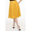 Unique Vintage Retro Style High Waist Vivien Swing Skirt In Yellow