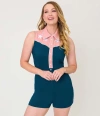 Unique Vintage Rodeo Ready Romper In Blue