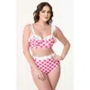 UNIQUE VINTAGE UNIQUE VINTAGE RUFFLED LONGLINE SOUTHAMPTON SWIM TOP
