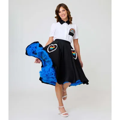 Unique Vintage Sally Swing Skirt In Multi