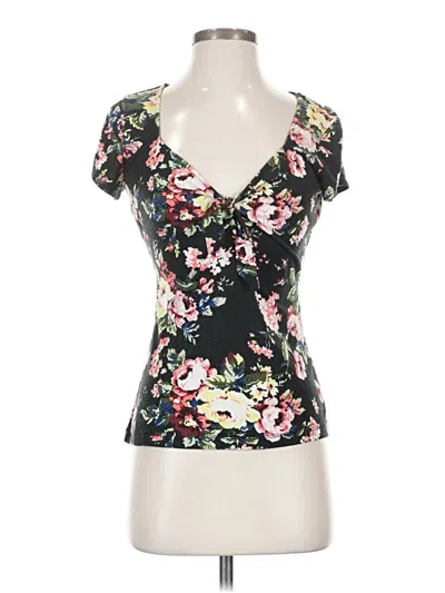 Pre-owned Unique Vintage Short Sleeve Top Black Sweetheart Neckline Tops