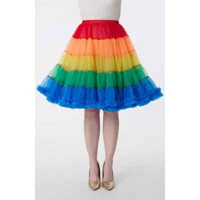 Unique Vintage Plus Size Stripe Ruffled Petticoat Crinoline In Multi