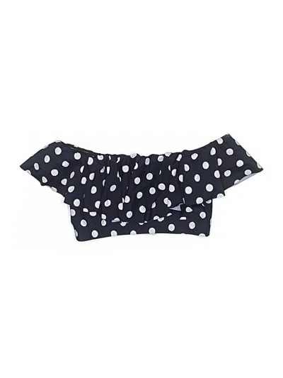 Pre-owned Unique Vintage Swimsuit Top Blue Polka Dots Pattern Swimwear