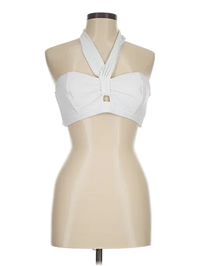 Pre-owned Unique Vintage Tank Top White Halter Neckline Tops