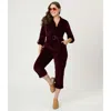 Unique Vintage Trixie Jumpsuit In Burgundy
